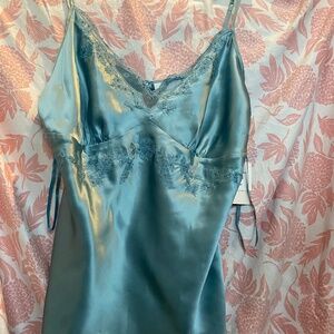 Silk charmeuse chemise/tank in blue